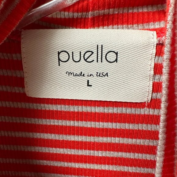 EUC Anthropologie Puella Orange Striped Sleeveless A-line Tunic in Large - Picture 3 of 10